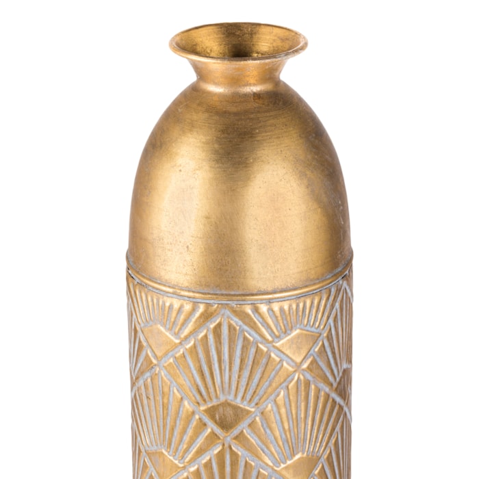 Vaso de Metal Toledo Dourado Alto - 76cm - Madel Home