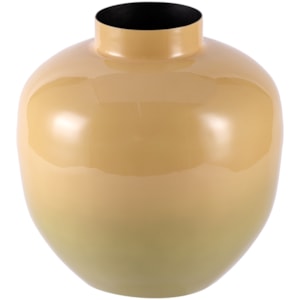 Vaso de Metal Tulum Bege Baixo - 20cm