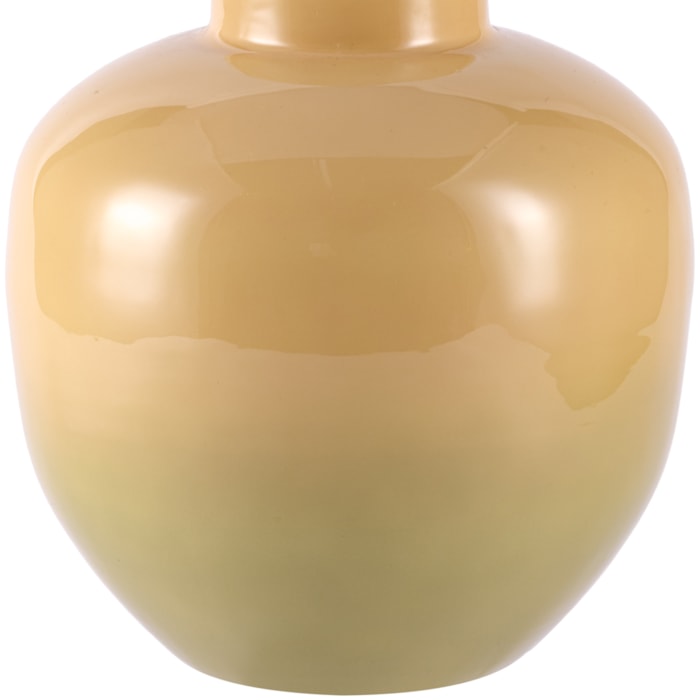 Vaso de Metal Tulum Bege Baixo - 20cm - Madel Home