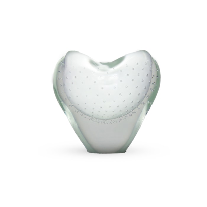 Vaso de Murano Braga Transparente Baixo - 16cm - Madel Home
