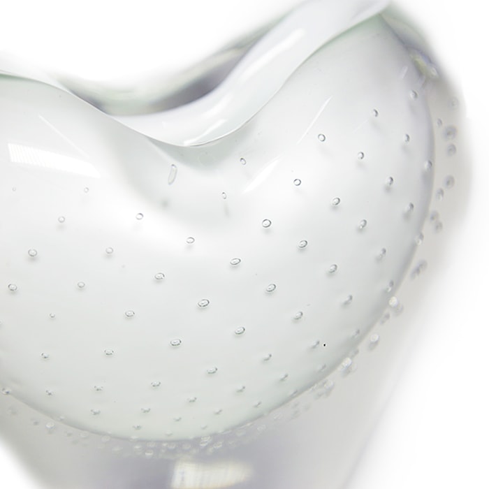 Vaso de Murano Braga Transparente Baixo - 16cm - Madel Home