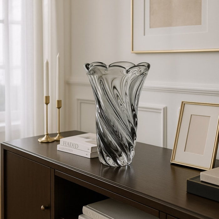 Vaso de Murano Elora Fume Alto - 27cm - Madel Home