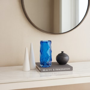 Vaso de Murano Felina Azul Alto - 32cm 