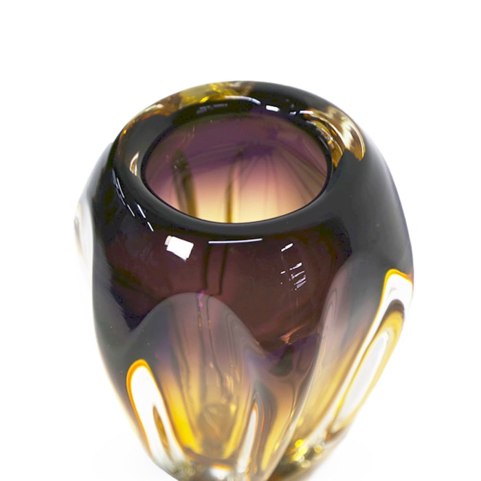 Vaso de Murano Lior Âmbar Baixo - 20cm - Madel Home