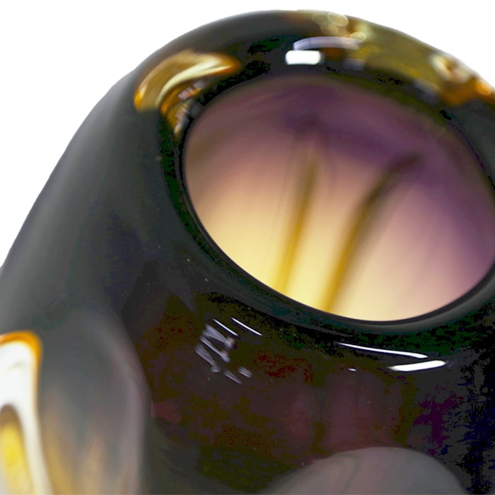 Vaso de Murano Lior Âmbar Baixo - 20cm - Madel Home