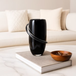 Vaso de Murano Maelis Preto Alto - 36cm