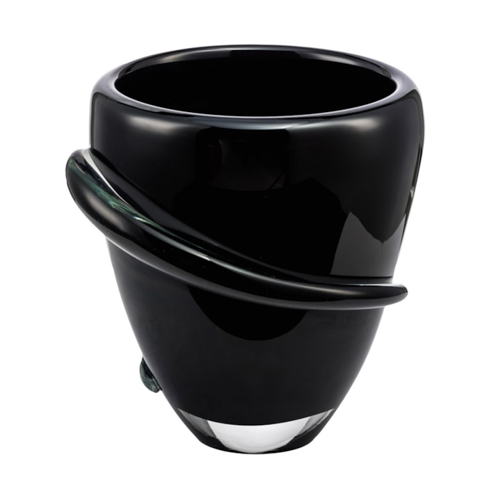 Vaso de Murano Maelis Preto Médio - 26cm - Madel Home