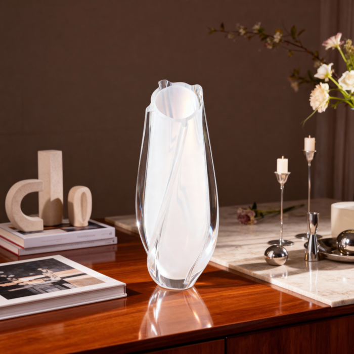 Vaso de Murano Modena Branco Alto - 31cm - Madel Home