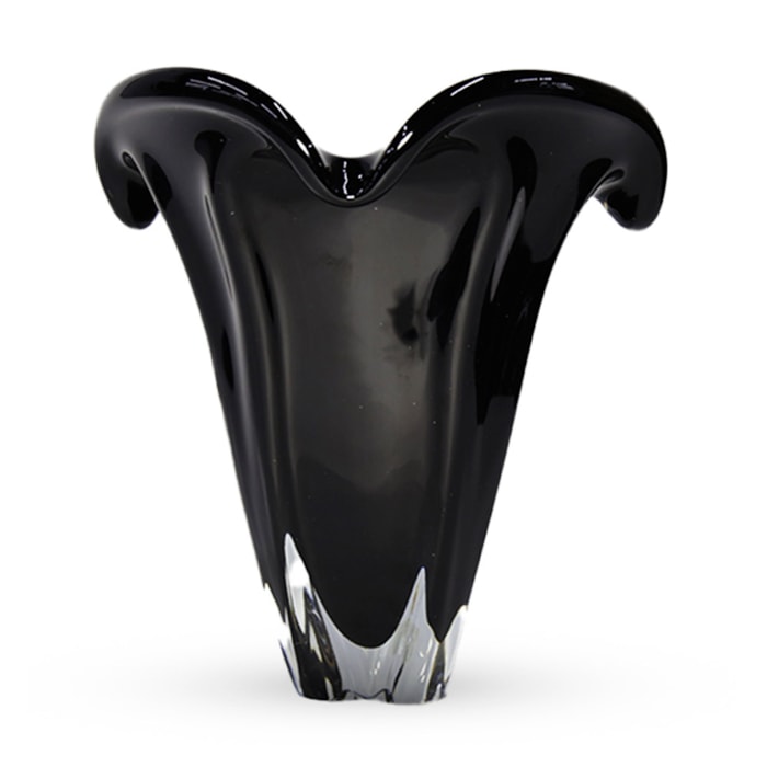Vaso de Murano Mônaco Preto Médio - 34cm - Madel Home