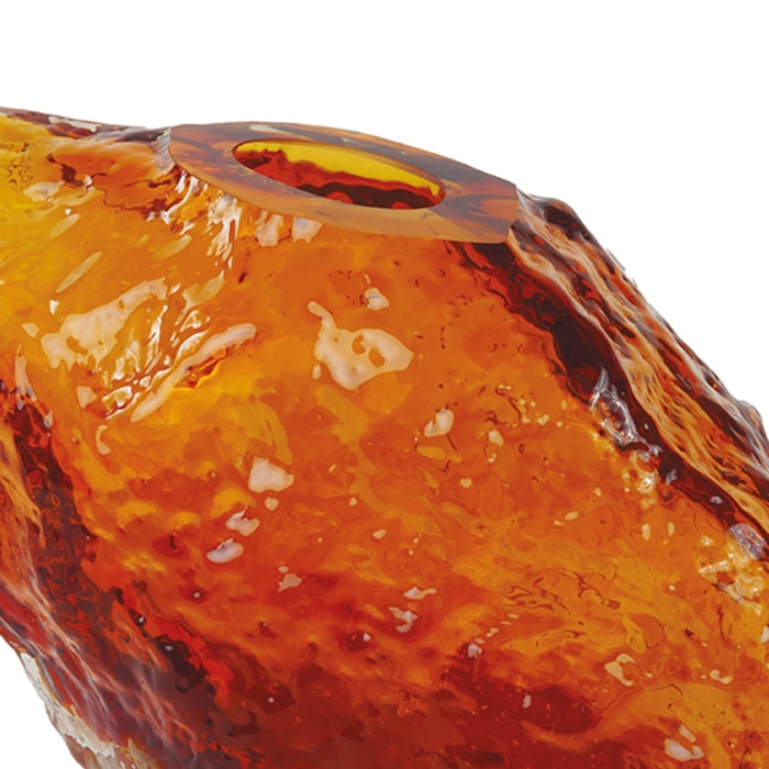 Vaso de Murano Nina Âmbar Baixo - 17cm - Madel Home