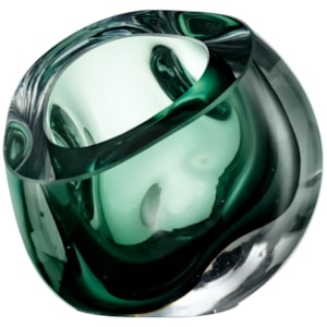 Vaso de Murano Noor Verde Baixo - 13cm