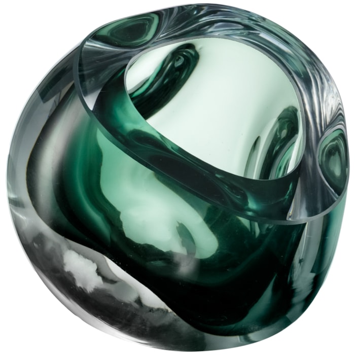 Vaso de Murano Noor Verde Baixo - 13cm - Madel Home