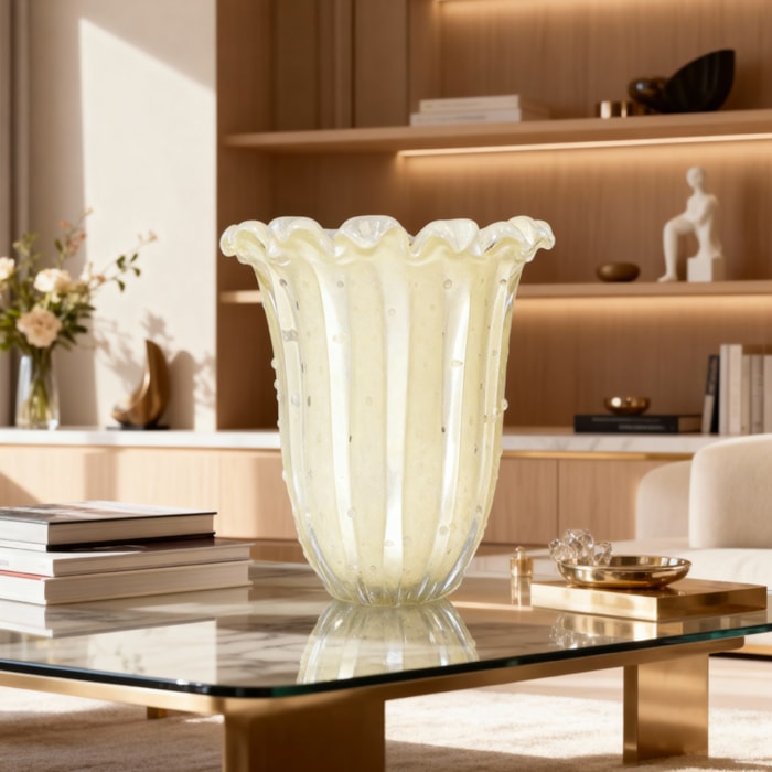 Vaso de Murano Pietra Off-White Alto - 35cm - Madel Home