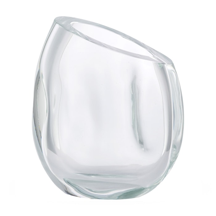 Vaso de Murano Zuri Transparente Baixo - 26cm - Madel Home
