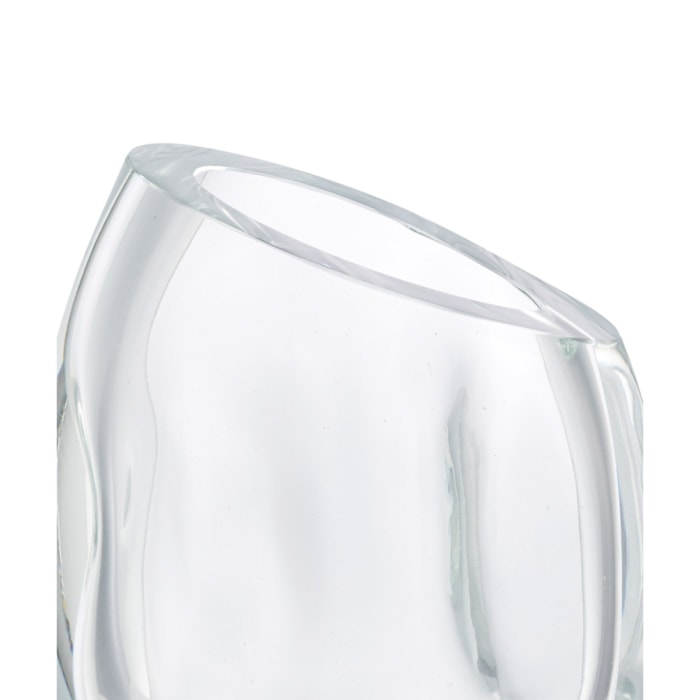 Vaso de Murano Zuri Transparente Baixo - 26cm - Madel Home