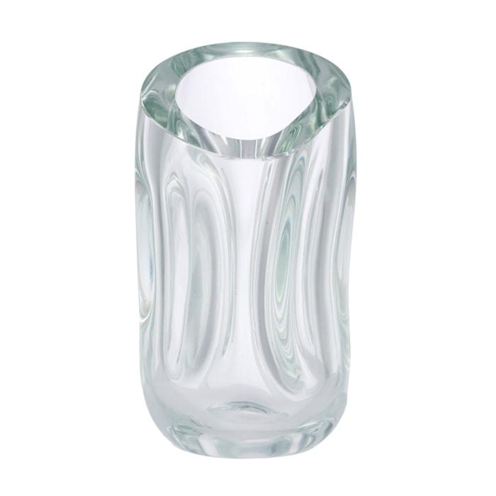 Vaso de Murano Zuri Transparente Baixo - 26cm - Madel Home