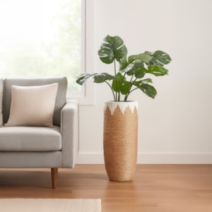 Vaso de Palha Ciela Bege Alto - 80cm