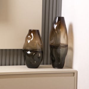 Vaso de Vidro Argena Âmbar Médio - 33cm 