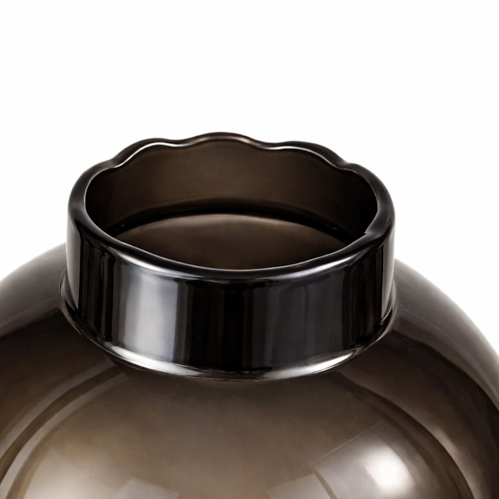 Vaso de Vidro Astro Fume Alto - 29cm - Madel Home
