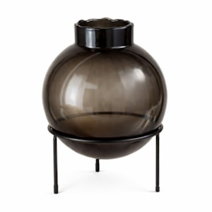 Vaso de Vidro Astro Fume Alto - 29cm