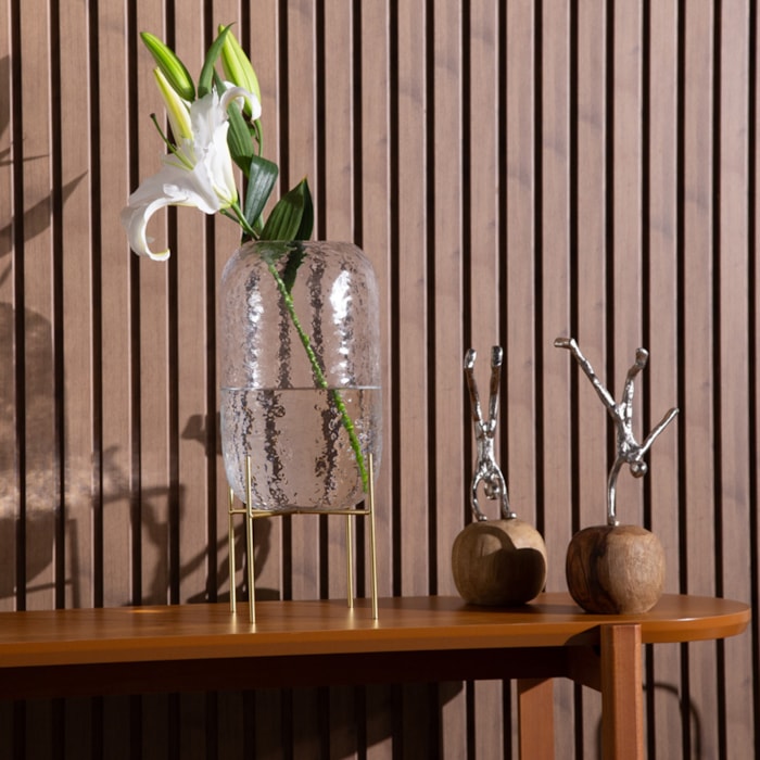 Vaso de Vidro Aura Transparente Alto - 42cm - Madel Home