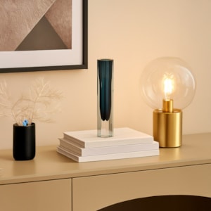 Vaso de Vidro Ayra Preto Alto - 25cm 