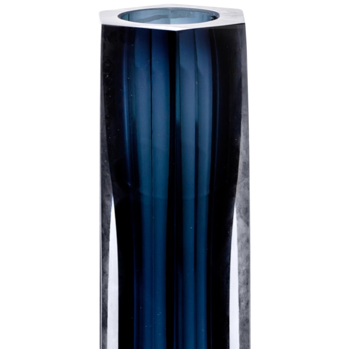 Vaso de Vidro Ayra Preto Alto - 25cm - Madel Home