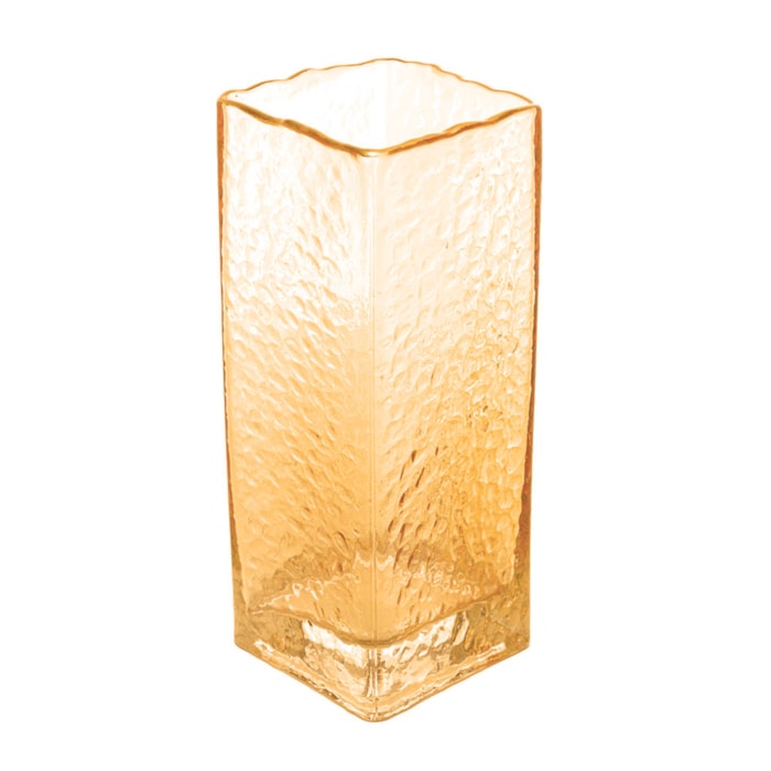 Vaso de Vidro Blair Âmbar Baixo - 20cm - Madel Home