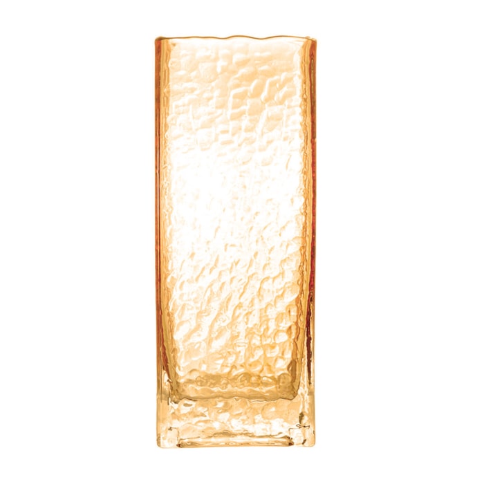 Vaso de Vidro Blair Âmbar Baixo - 20cm - Madel Home