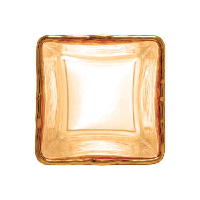Vaso de Vidro Blair Âmbar Baixo - 20cm - Madel Home