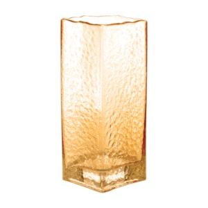 Vaso de Vidro Blair Âmbar Baixo - 20cm