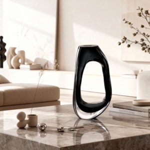 Vaso de Vidro Evora Transparente Alto - 33cm