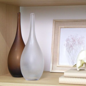 Vaso de Vidro Fezna Marrom Médio - 38cm