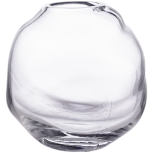 Vaso de Vidro Giza Transparente Baixo - 16cm 