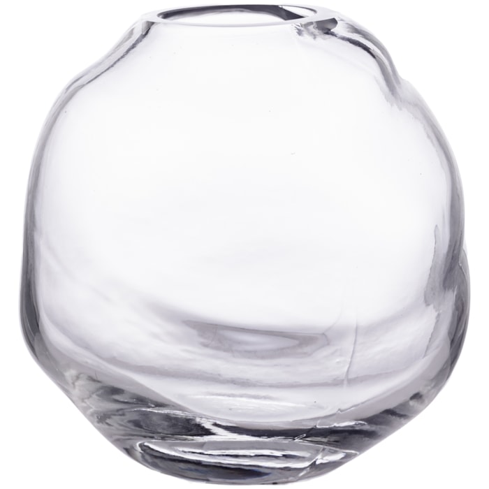 Vaso de Vidro Giza Transparente Baixo - 16cm - Madel Home