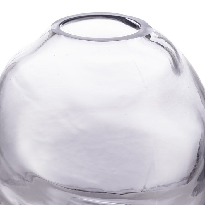 Vaso de Vidro Giza Transparente Baixo - 16cm - Madel Home