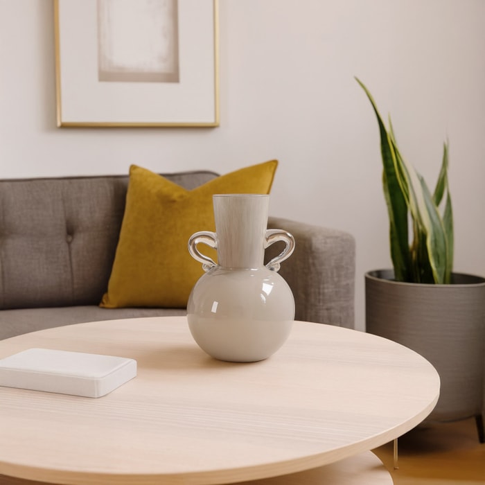 Vaso de Vidro Goya Cinza Médio - 25cm - Madel Home