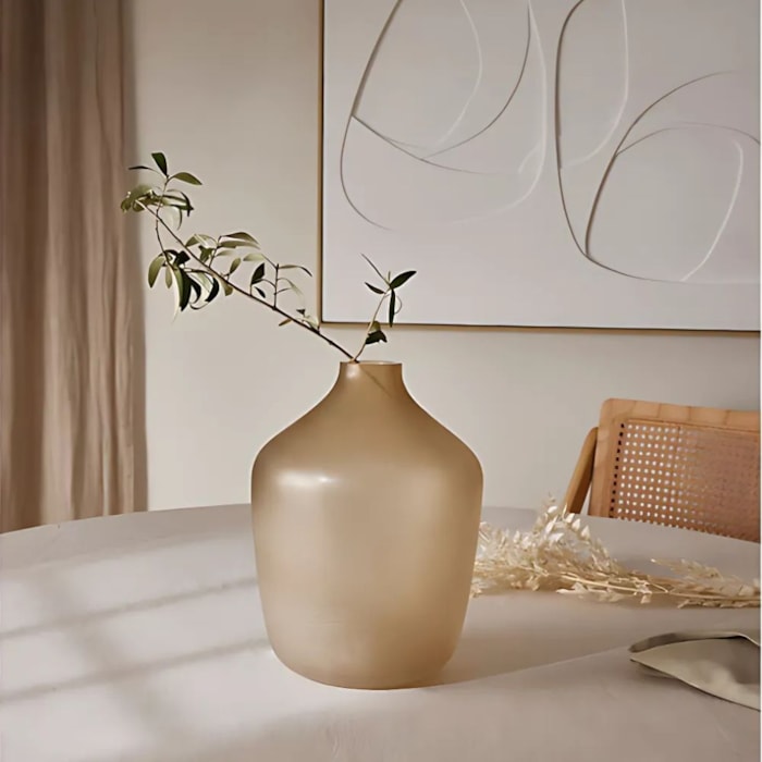 Vaso de Vidro Hydra Marrom Alto - 38cm - Madel Home