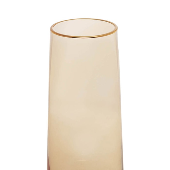 Vaso de Vidro Kaia Âmbar Médio - 22cm - Madel Home