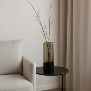 Vaso de Vidro Kairi Preto Alto - 30cm