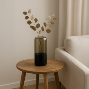 Vaso de Vidro Kairi Preto Médio - 25cm