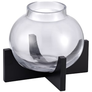 Vaso de Vidro Lecce Transparente Baixo - 21cm