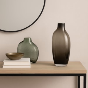 Vaso de Vidro Leros Cinza Alto - 26cm