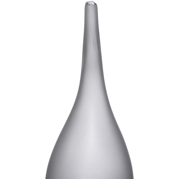 Vaso de Vidro Leros Cinza Médio - 38cm - Madel Home
