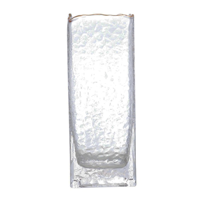 Vaso de Vidro Lira Fumê Transparente Alto - 25cm - Madel Home