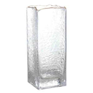 Vaso de Vidro Lira Fumê Transparente Alto - 25cm
