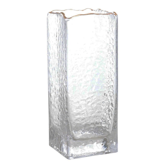 Vaso de Vidro Lira Fumê Transparente Alto - 25cm - Madel Home