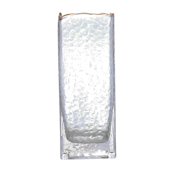Vaso de Vidro Lira Fumê Transparente Baixo - 20cm - Madel Home