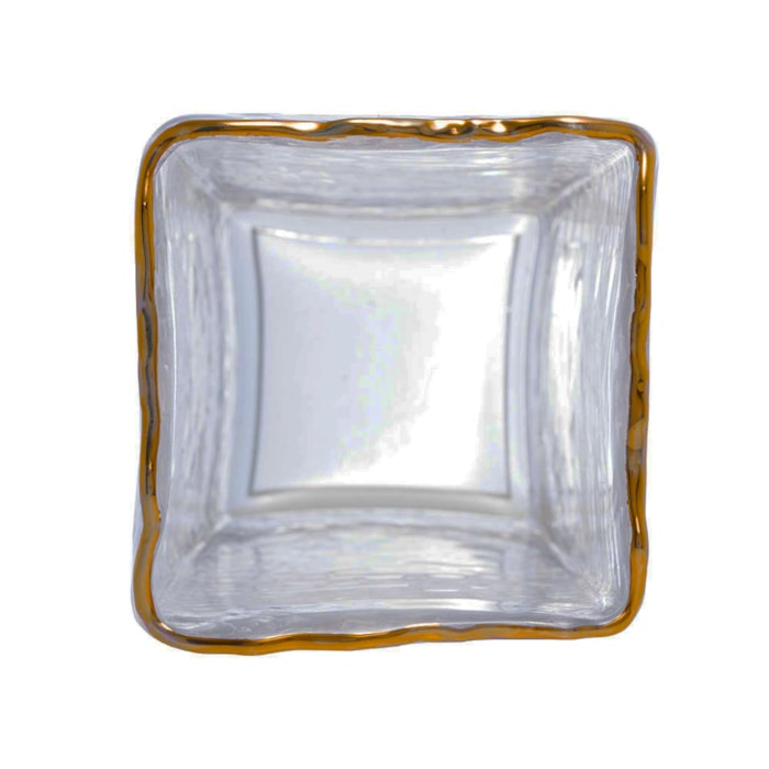 Vaso de Vidro Lira Fumê Transparente Baixo - 20cm - Madel Home