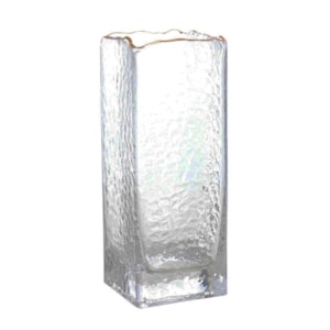 Vaso de Vidro Lira Fumê Transparente Baixo - 20cm